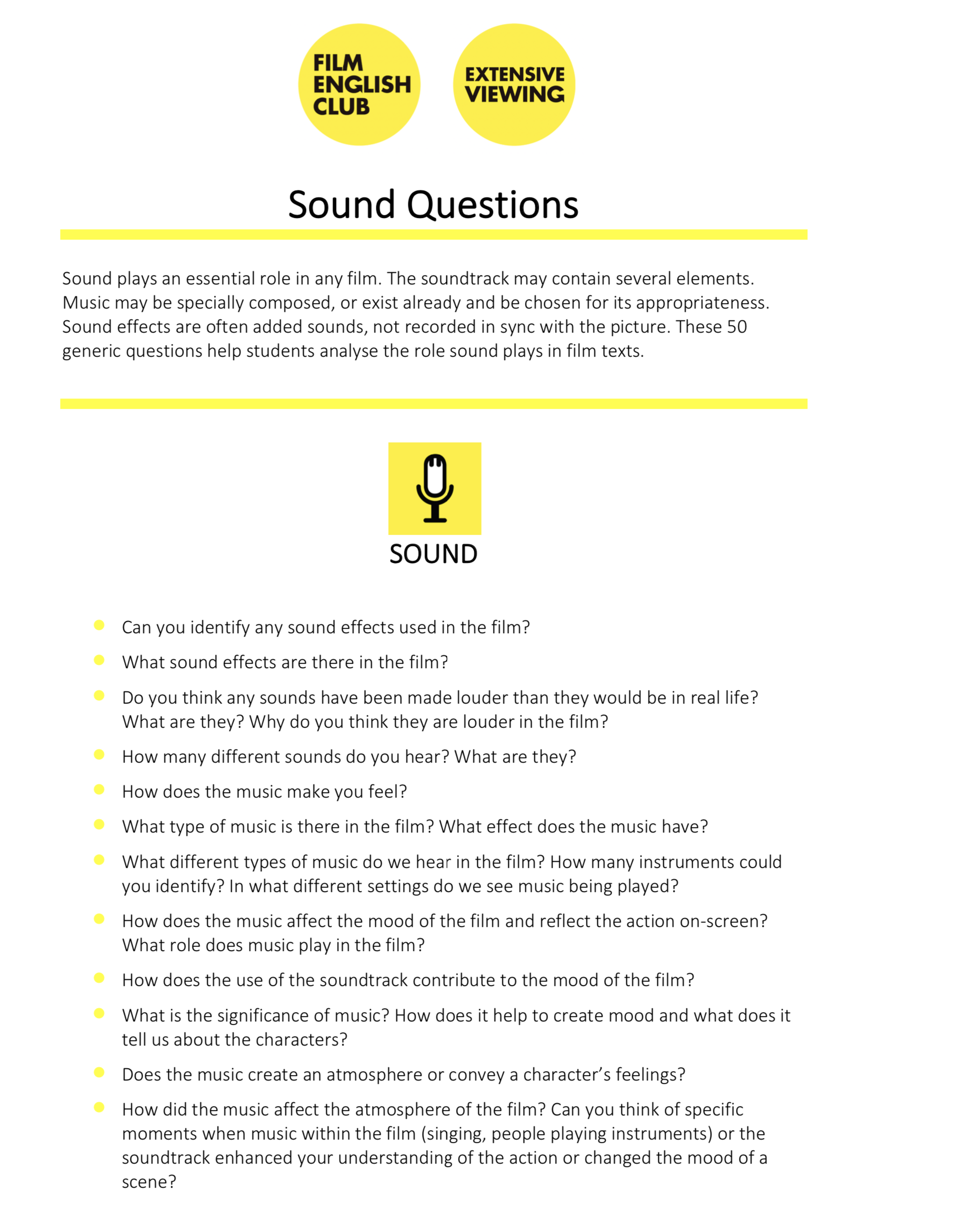 Sound Questions Film English